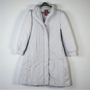 Vintage J. Gallery Long Quilted Puffer Coat Women’s Small Gray Toggle Zip Read